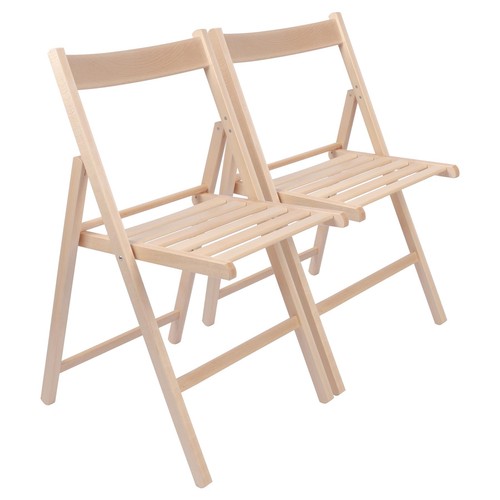 Sedie pieghevoli legno - 2x,