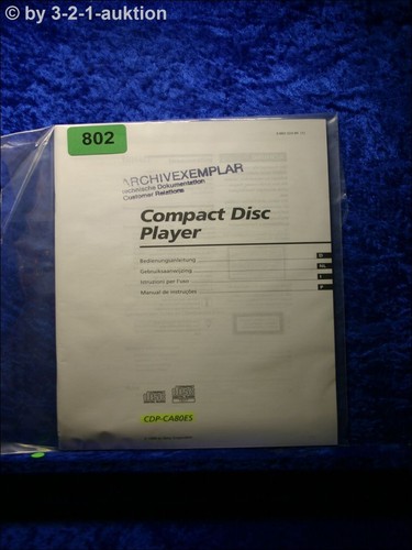 Sony manuale istruzioni - manuale, cdp