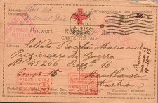 ad943 franchigia militare prigioniero di guerra da roma per l'austria 1917