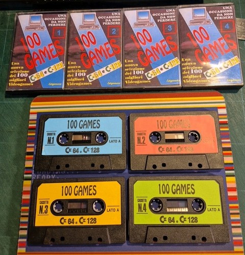 C64 100 games 4 cassette - c64, :