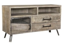 Mobile porta TV industrial vintage legno e ferro cm 130X40X70