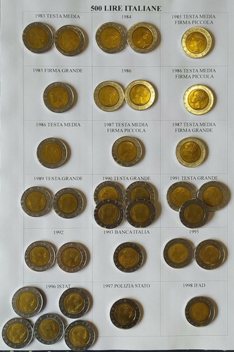 Lotto monete 500 - lotto, lire