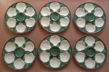 Longchamp France ceramica lotto 6 piatti ostriche vintage verde servizio tavola
