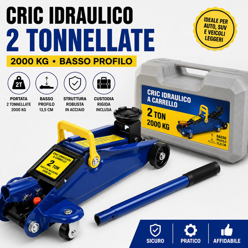 Cric idraulico tonnellate - 2,