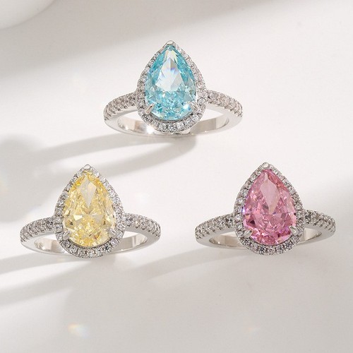 Anello certificato 4ct pera - anello,