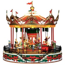 LEMAX GIOSTRA CON MOVIMENTO E SUONO - SANTA CAROUSEL COD 34682 VILLAGE