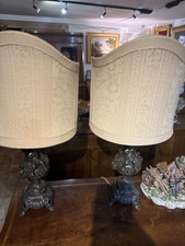Coppia Di Lampade In Bronzo Antiche 5,5 L’uno ❤️❤️❤️🎊🎊