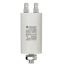 Condensatore permanente per motori elettrici  2,5µF 450V. Dado M8