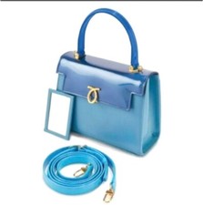 Borsa a tracolla LAUNER LONDON IRIS manico superiore blu nuvola borsetta mai usata