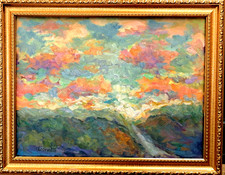 Dipinto Olio Paesaggio Nuvole