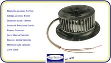 MOTORE CAPPA ASPIRANTE UNIVERSALE 3 VELOCITA' 135W Ø187 mm ROTAZIONE ORARIA