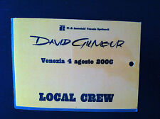 DAVID GILMOUR Pass Ticket concert "canceled" in Venice / Italy 2006 (Pink Floyd)