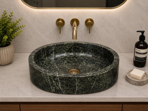 Lavabo con vaso - in, marmo