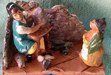 STATUINE PRESEPE CONTADINE AL MERCATO TERRACOTTA-ARTIGIANATO FIGULO SALENTINO