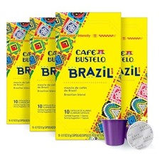Café Bustelo Capsule Espresso Alluminio Miscela Brasile Nespresso OriginalLine C...