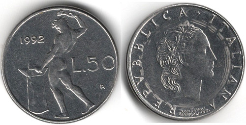 Italia lire 1992 - 50, lire,