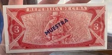 AMERICA 3 PESOS 1983 MUESTRA FIOR DI STAMPA CARTA CROCCANTE UNC TOP QUALITY