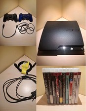 PS3 SLIM CECH 2504 B 320GB + 2 JOYSTICK + CAVI + 10 GIOCHI 