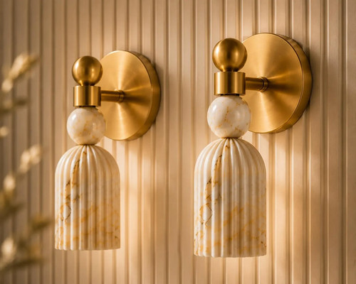 Coppia lampada parete ottone - lampada,