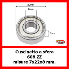Cuscinetto a sfera cuscinetti sfere 608 zz misure 7 x 22 x 8 mm