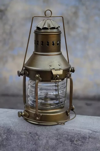 Iron anchor oil lantern - iron,