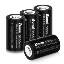 C Batterie Ricaricabili Alta Capacità 5000mAh 1.2V Ni MH HR14 Baby con Auto