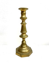 ANTICO CANDELIERE OTTONE VINTAGE BRASS CANDLE HOLDER PORTA CANDELE 24 cm/h '900