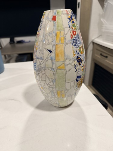 Vaso stampa finto mosaico