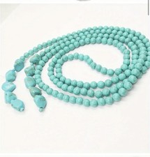COLLANA LUNGA 125 CON PERLE COLORE TURCHESE DA 6 MM