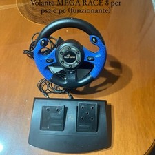VOLANTE dual format 8 pollici  MEGA RACE 8 PER PS 2- PC MOD. MF-101 FUNZIONANTE
