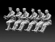 Ww2 Autista Esercito Tedesco 6 Soldatini Set Completo 1/35° Resina Stampato Model Kit