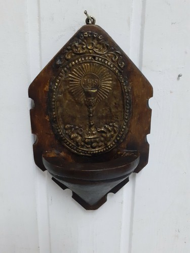 Antica acquasantiera legno - acquasantiera,