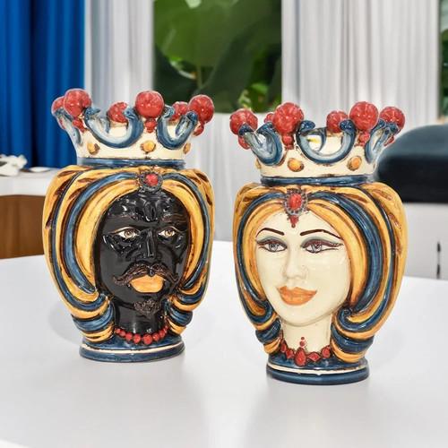 Testa moro siciliana vaso - di,