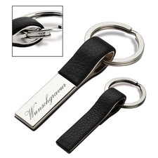 Metallo Portachiavi IN Combinazione Con Pelle Personalizzato con Incisione