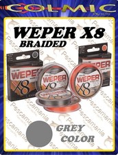 Trecciato colmic WEPER X8 fili multifibra 150 Yards - 136mt High-Grade PE GREY