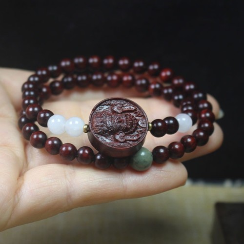 Bracciale 6mm sangue sandalo - sangue,