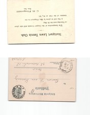 (b98473) Württemberg intero postale 1901 con impressione del Lawn Tennis Club St