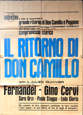 IL RITORNO DI DON CAMILLO Duvivier RARO MANIFESTO TIPOGRAFICO ANNI '70 GROSSI 2F