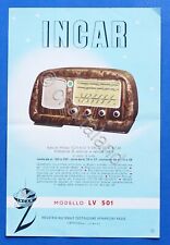 Pubblicità - Volantino Radio Incar Modello LV 501