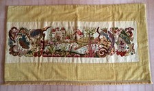 Quadro arazzo mezzo punto tappeto da parete paesaggio con castello 122 x 68 cm