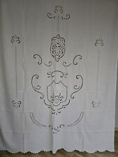 Tenda in puro lino Bellora con ricamo intaglio a mano 210x300cm VARIANTE ECRU'