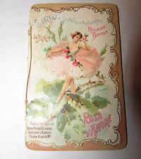 Calendarietto da barbiere 1900 SIRIO Rosa d'amore perfetto 