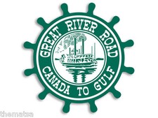 GREAT RIVER ROAD CANADA TO GULF 4" CASSETTA DEGLI ATTREZZI CASCO AUTO DECAL STICKER MADE IN USA 