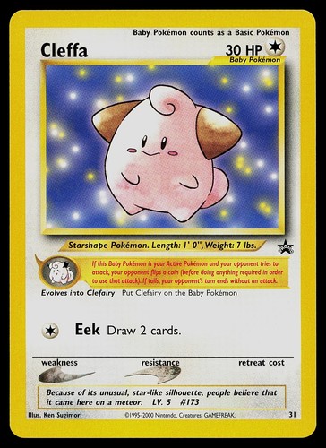 Carta pokemon cleffa wizards - pokemon,