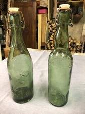 Lotto Di 2  VECCHIE BOTTIGLIE DI VETRO BIRRA??   Anni 50 Tappo In Ceramica