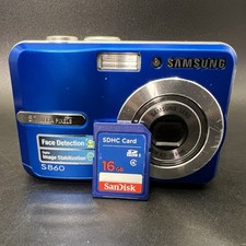 Samsung Fotocamera Digitale Compatta S860 Blu 8.1MP 16GB Scheda SD - TESTATA FUNZIONA LEGGI