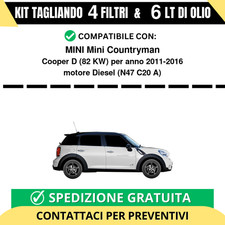 Tagliando per MINI Mini Countryman Cooper D 82 kw Diesel 2011-2016 - 6 Lt di ...