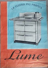 Alessandria "Lume La Cucina più pratica"  Cucina Economica Manifesto 1954 Poster