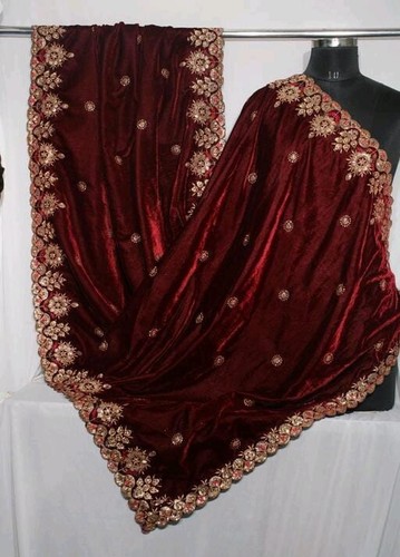 Dupatta velluto marrone - dupatta, in