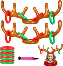 Corna Gonfiabili Corna Cervo Gonfiabile Set, Anelli Gonfiabili Perfetto per Dive